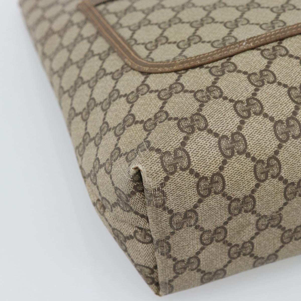 GUCCI GG Supreme Web Sherry Line Tote Bag PVC Beige 39 02 003 Auth 186038