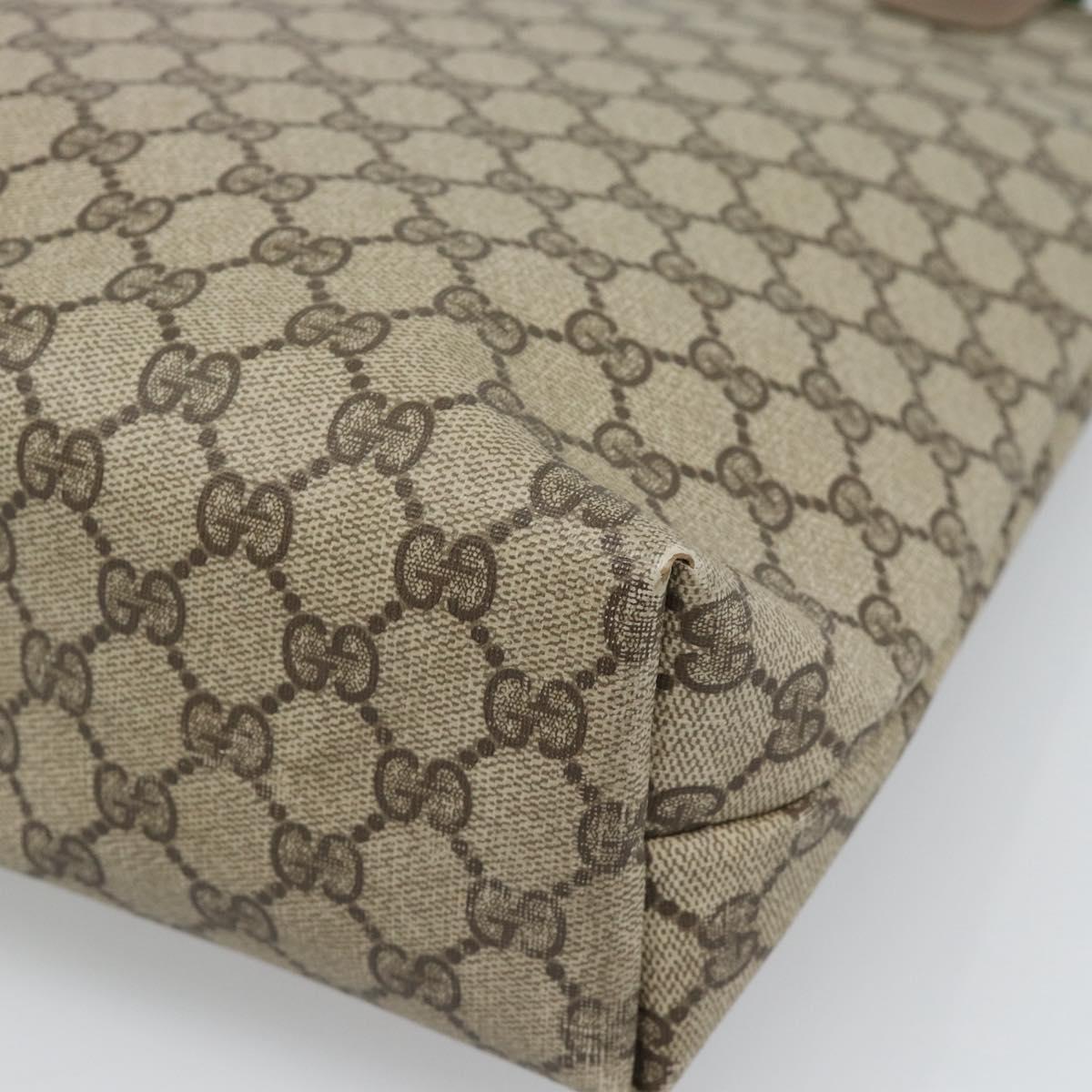 GUCCI GG Supreme Web Sherry Line Tote Bag PVC Beige 39 02 003 Auth 186038