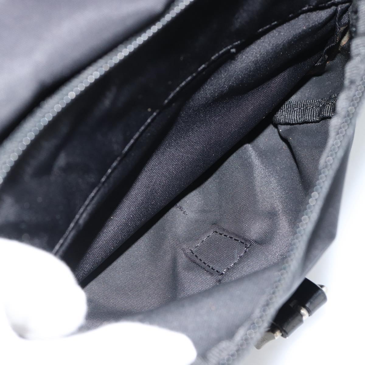 PRADA Shoulder Bag Nylon Black Silver Auth 186039A