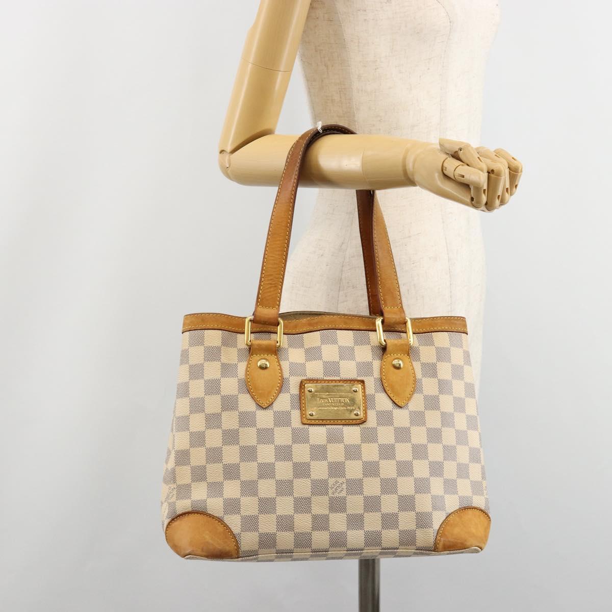 LOUIS VUITTON Damier Azur Hampstead PM Tote Bag N51207 LV Auth 186045
