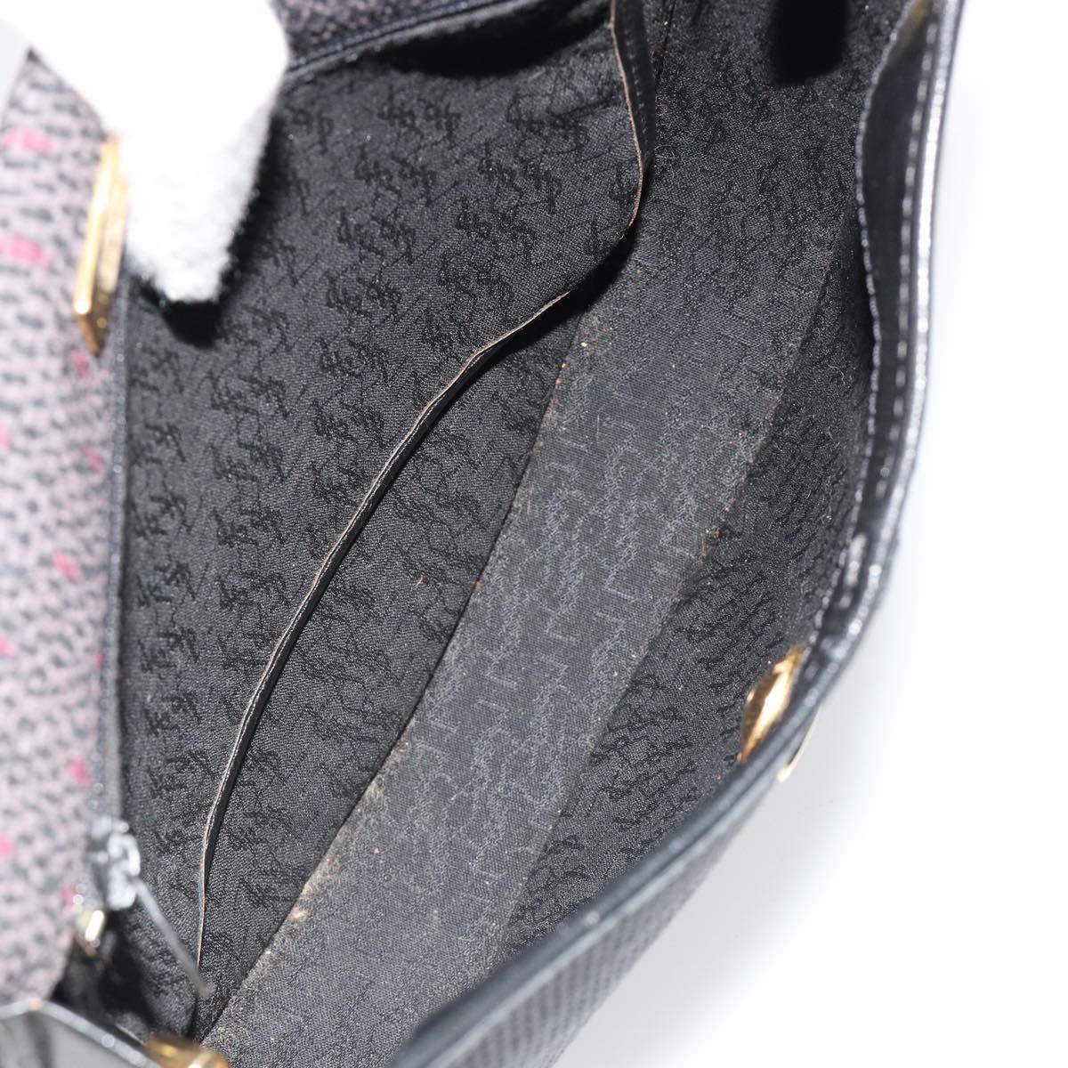 SAINT LAURENT Shoulder Bag PVC Canvas Purple Gold Auth 186047A