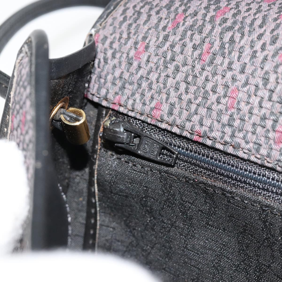 SAINT LAURENT Shoulder Bag PVC Canvas Purple Gold Auth 186047A
