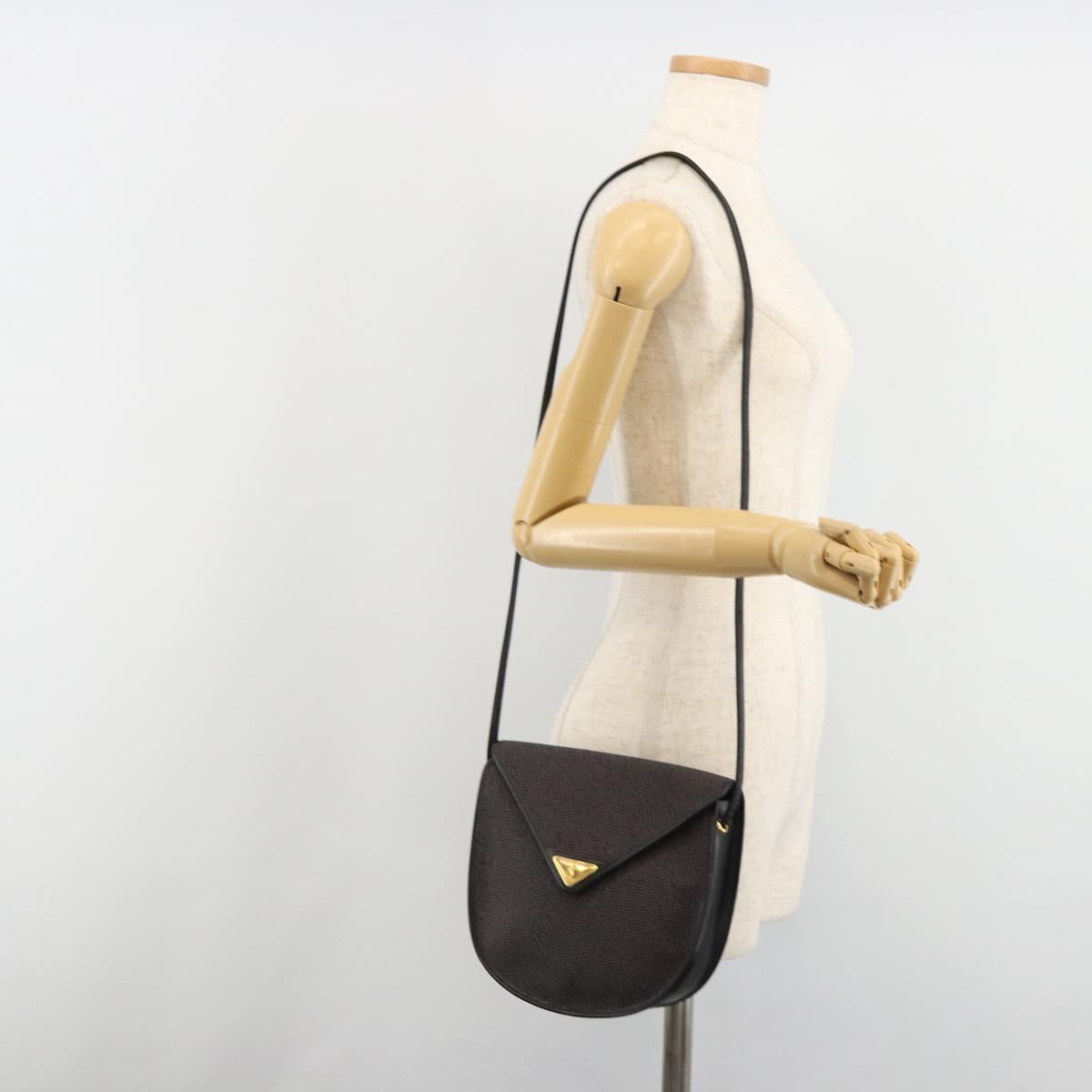 SAINT LAURENT Shoulder Bag PVC Canvas Purple Gold Auth 186047A