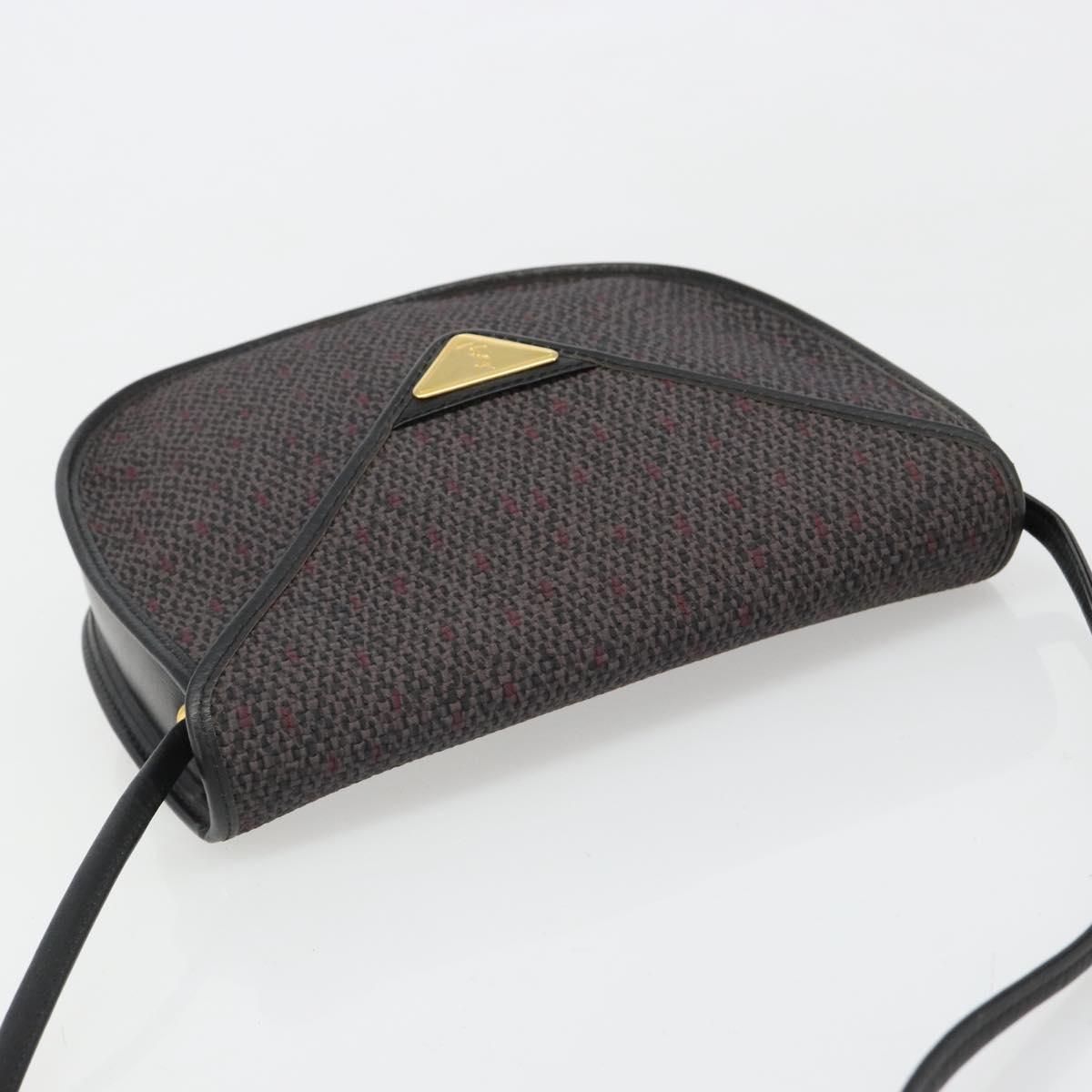 SAINT LAURENT Shoulder Bag PVC Canvas Purple Gold Auth 186047A