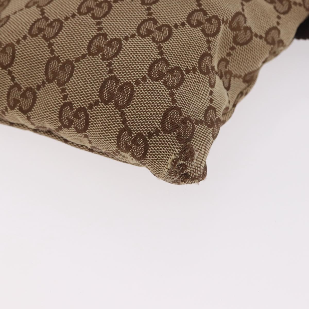 GUCCI GG Canvas Waist bag Beige Silver 28566 Auth 186052
