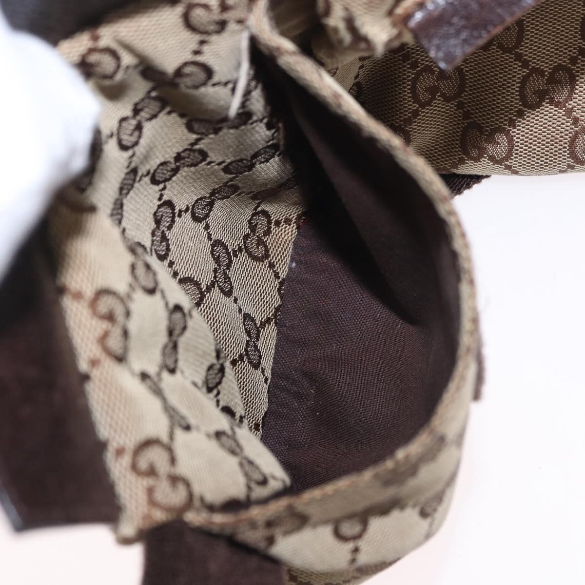 GUCCI GG Canvas Waist bag Beige Silver 28566 Auth 186052