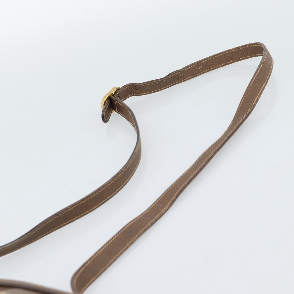 GUCCI GG Supreme Web Sherry Line Shoulder Bag PVC Beige Gold Auth 186057