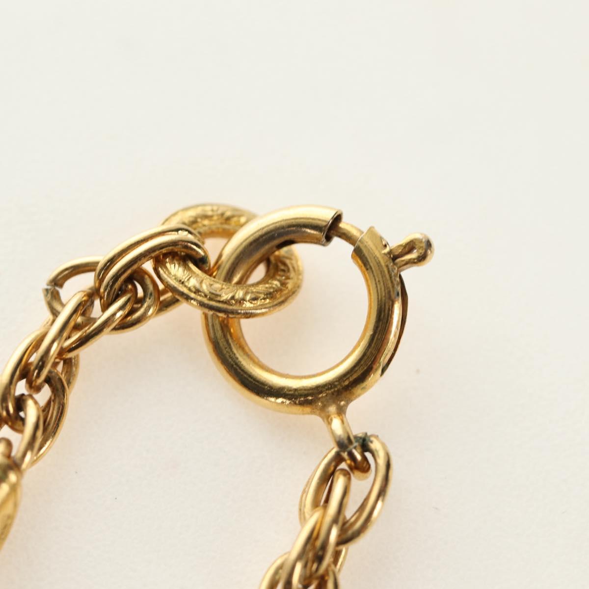 CHANEL COCO Mark Necklace metal Gold Tone CC Auth 186060M