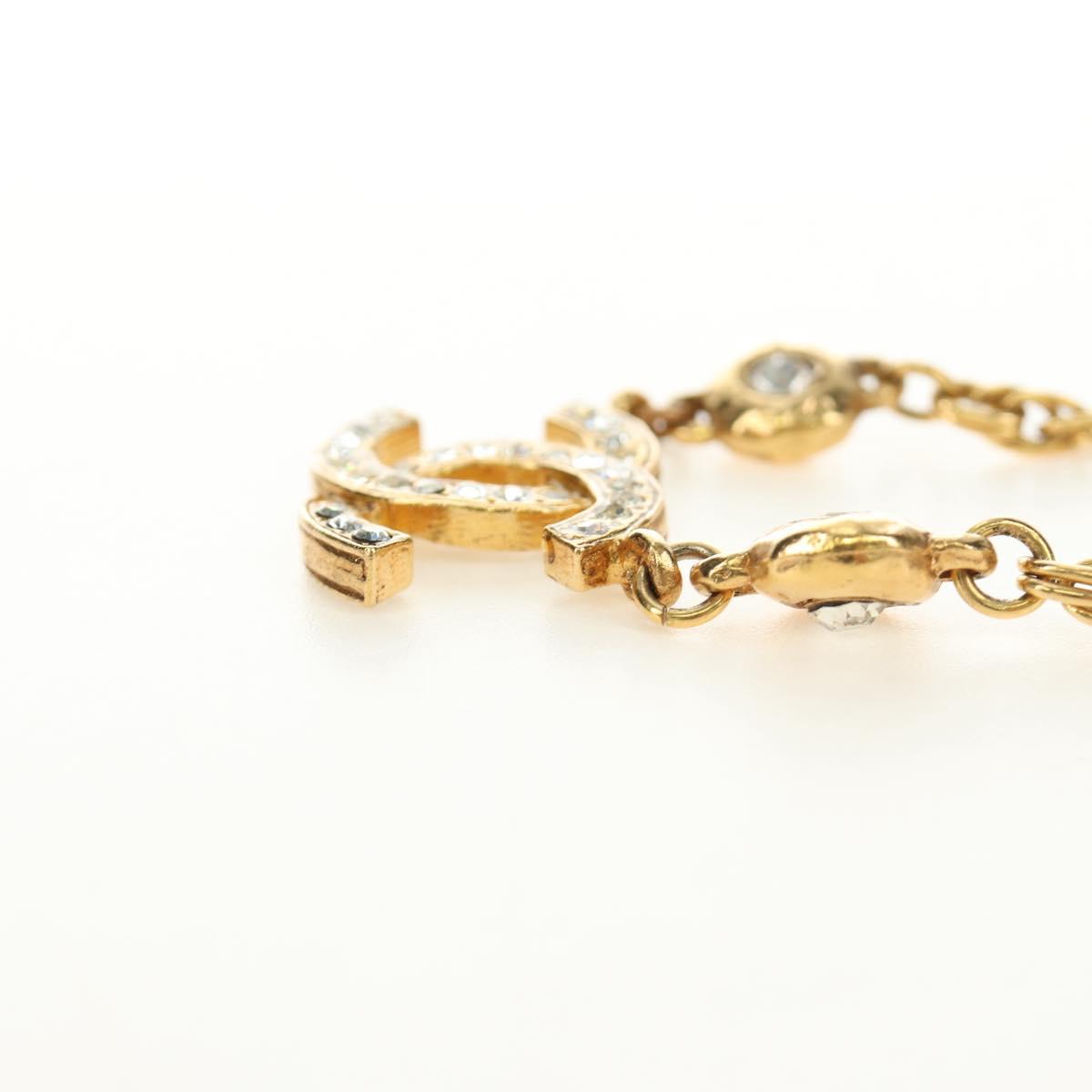 CHANEL COCO Mark Necklace metal Gold Tone CC Auth 186060M