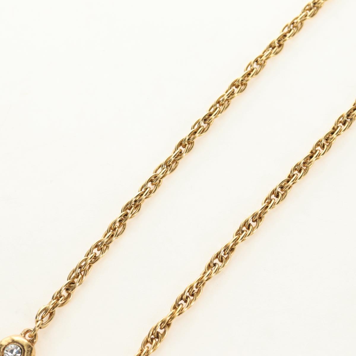 CHANEL COCO Mark Necklace metal Gold Tone CC Auth 186060M