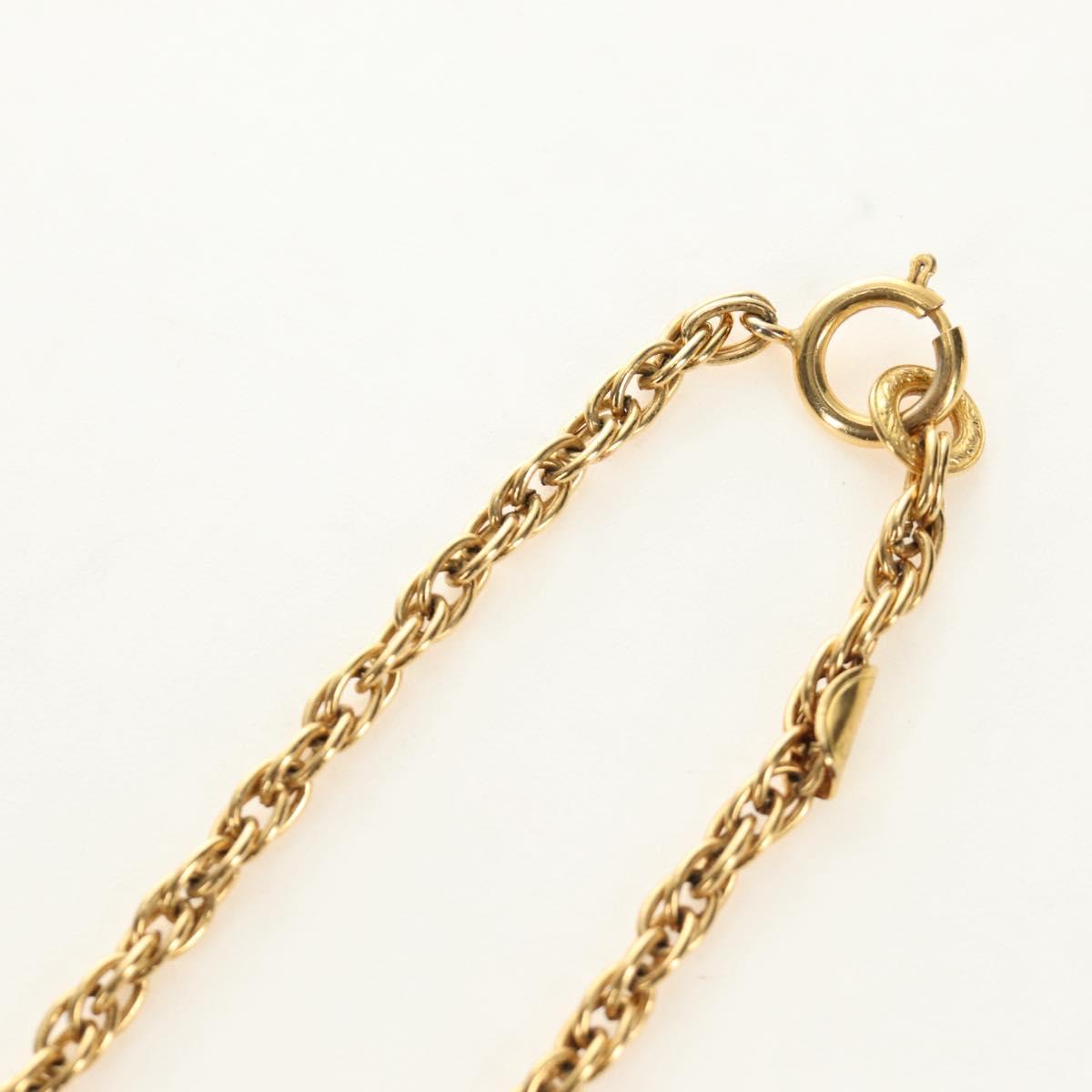 CHANEL COCO Mark Necklace metal Gold Tone CC Auth 186060M