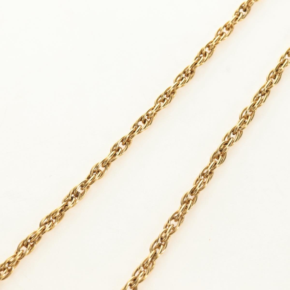 CHANEL COCO Mark Necklace metal Gold Tone CC Auth 186060M