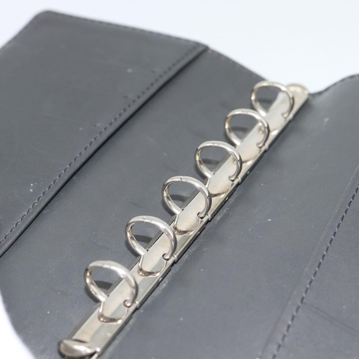 LOUIS VUITTON Monogram Mat Agenda PM Planner Cover Black R20932 LV Auth 186063A