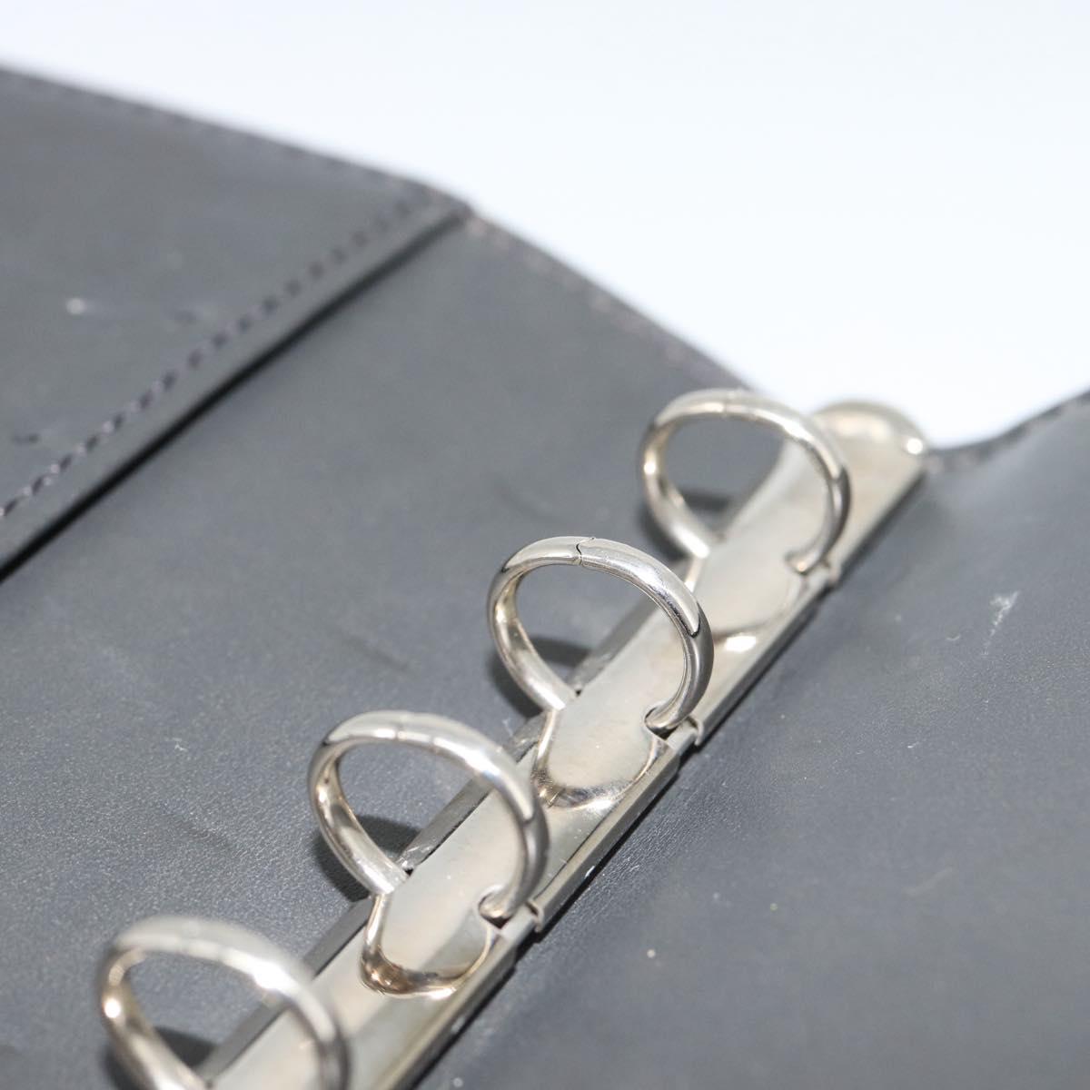 LOUIS VUITTON Monogram Mat Agenda PM Planner Cover Black R20932 LV Auth 186063A
