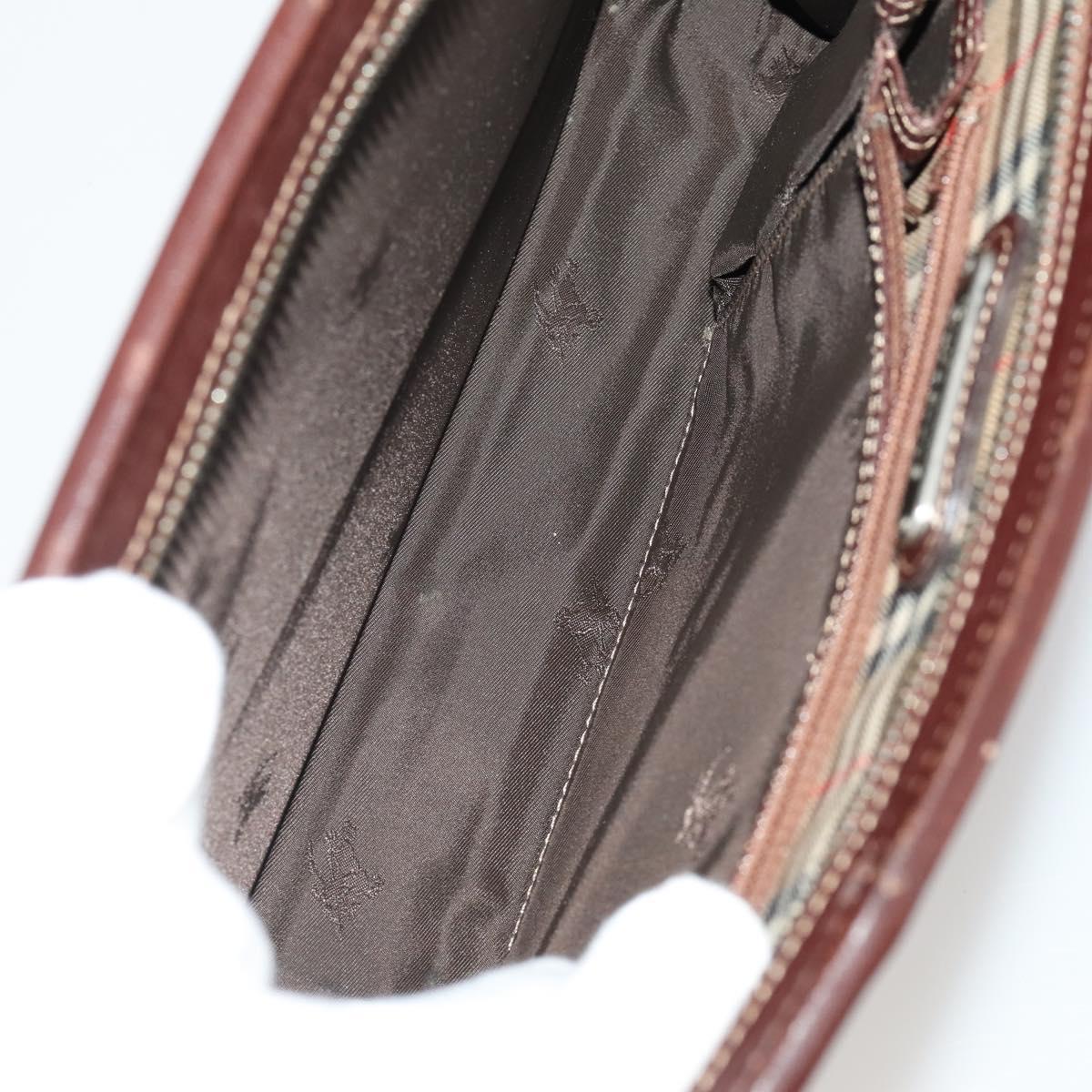 Burberrys Burberry Cartier Bag PVC Leather 4 Set Brown Bordeaux Auth 186068