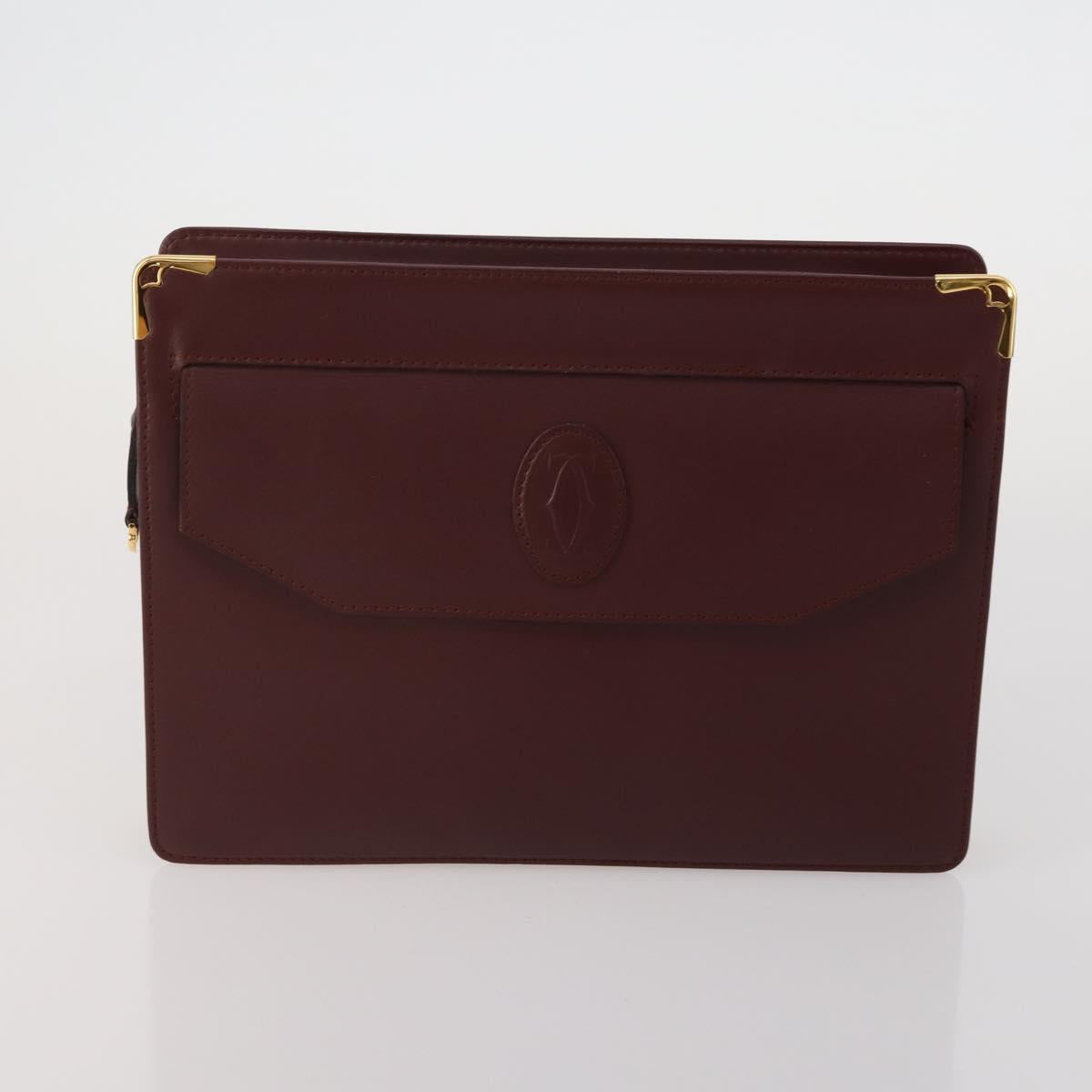 Burberrys Burberry Cartier Bag PVC Leather 4 Set Brown Bordeaux Auth 186068