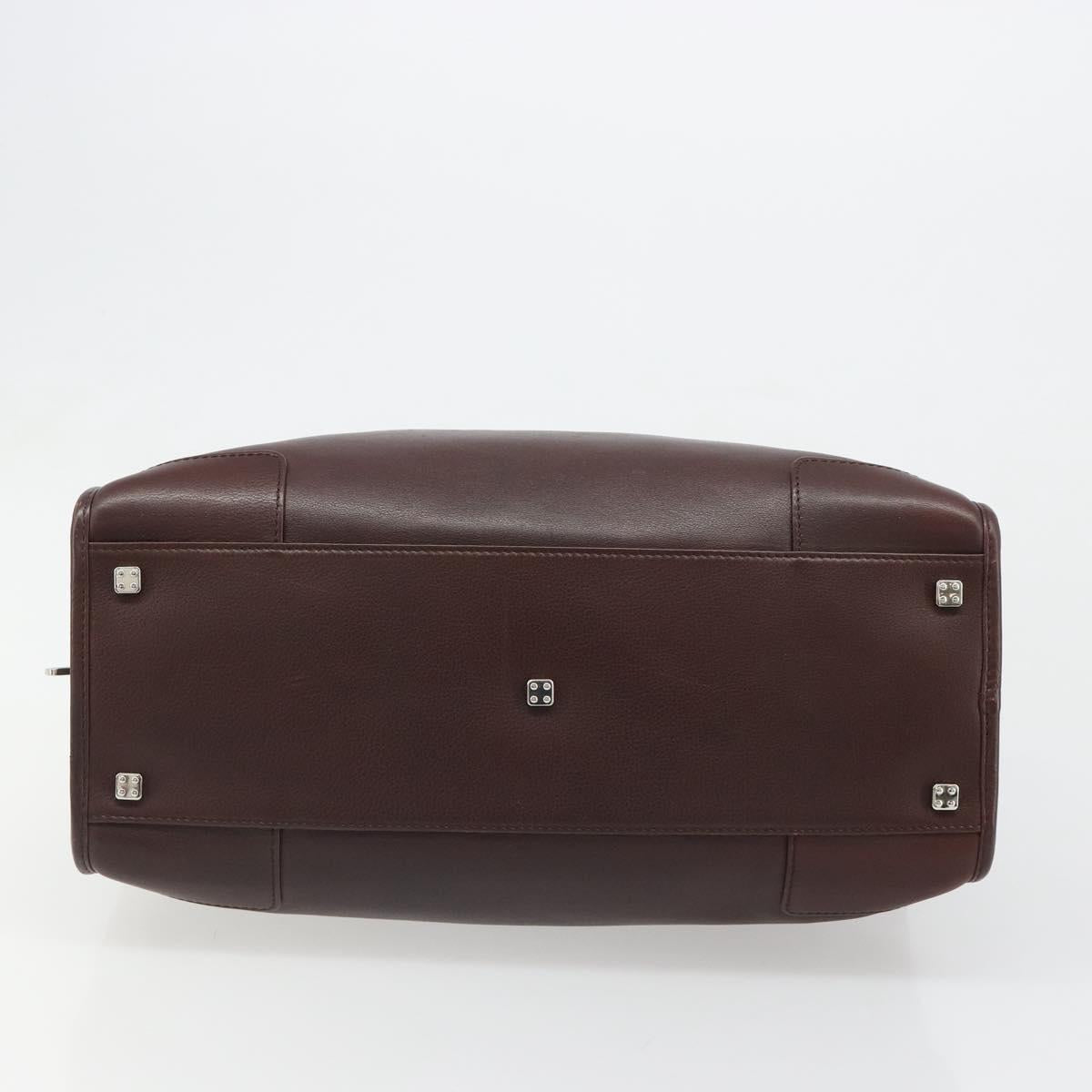 LOEWE Amazona 36 Hand Bag Leather Brown Silver Auth 186080V