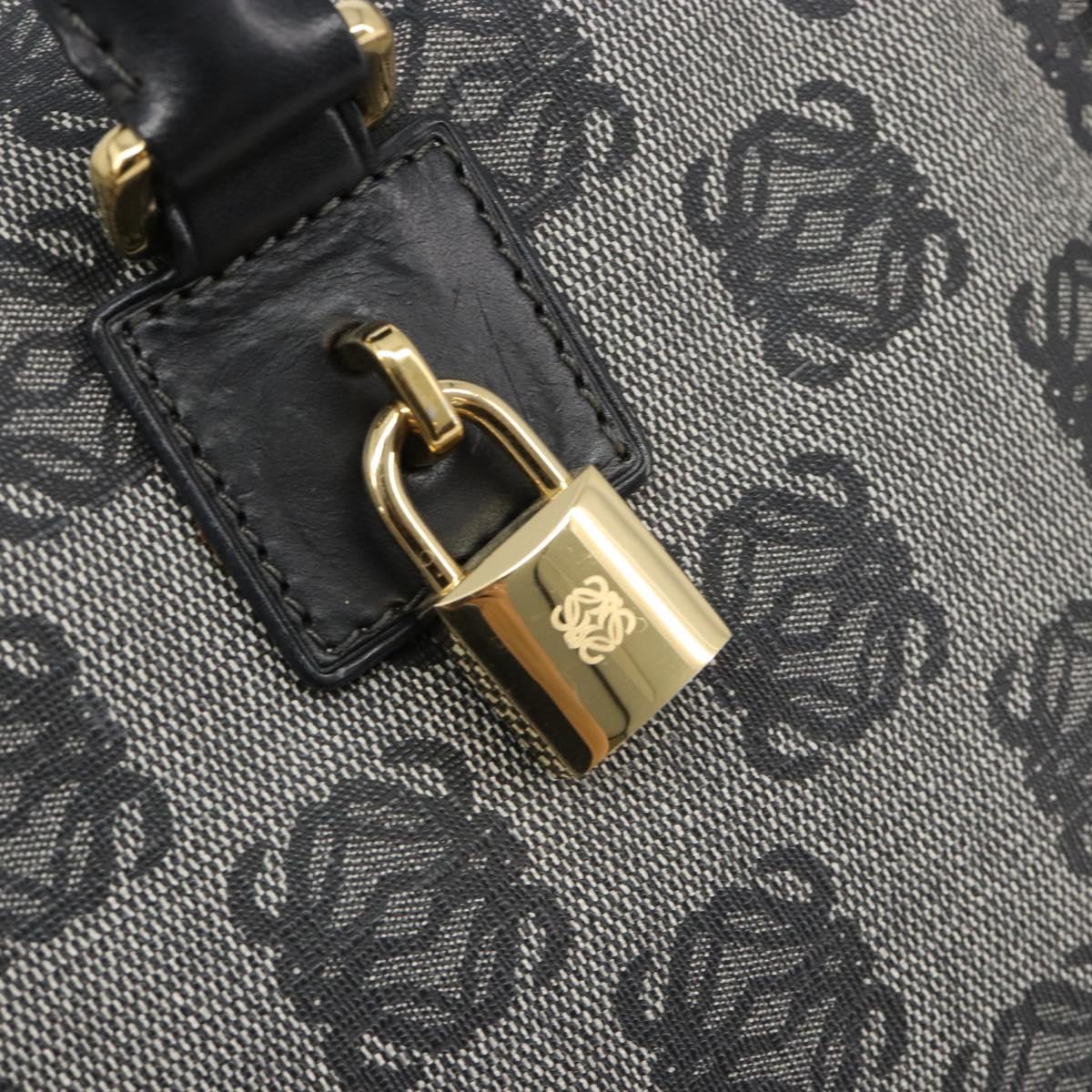 LOEWE Anagram Amazona 36 Hand Bag PVC Black Gold Auth 186081A
