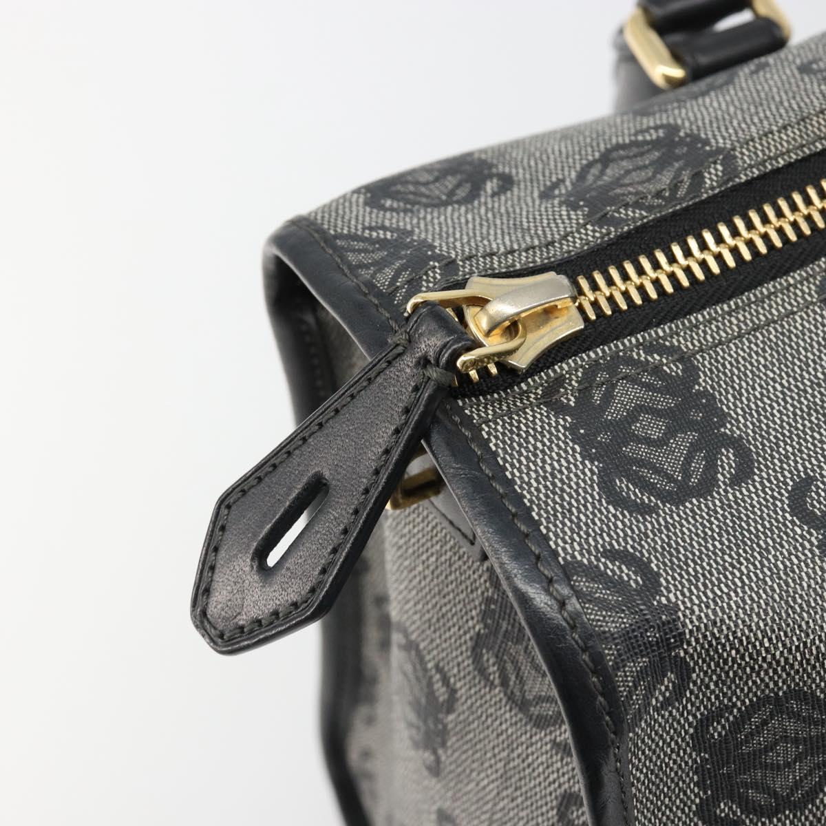 LOEWE Anagram Amazona 36 Hand Bag PVC Black Gold Auth 186081A