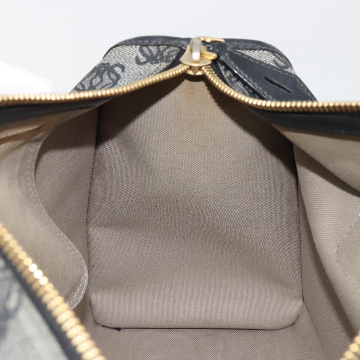 LOEWE Anagram Amazona 36 Hand Bag PVC Black Gold Auth 186081A