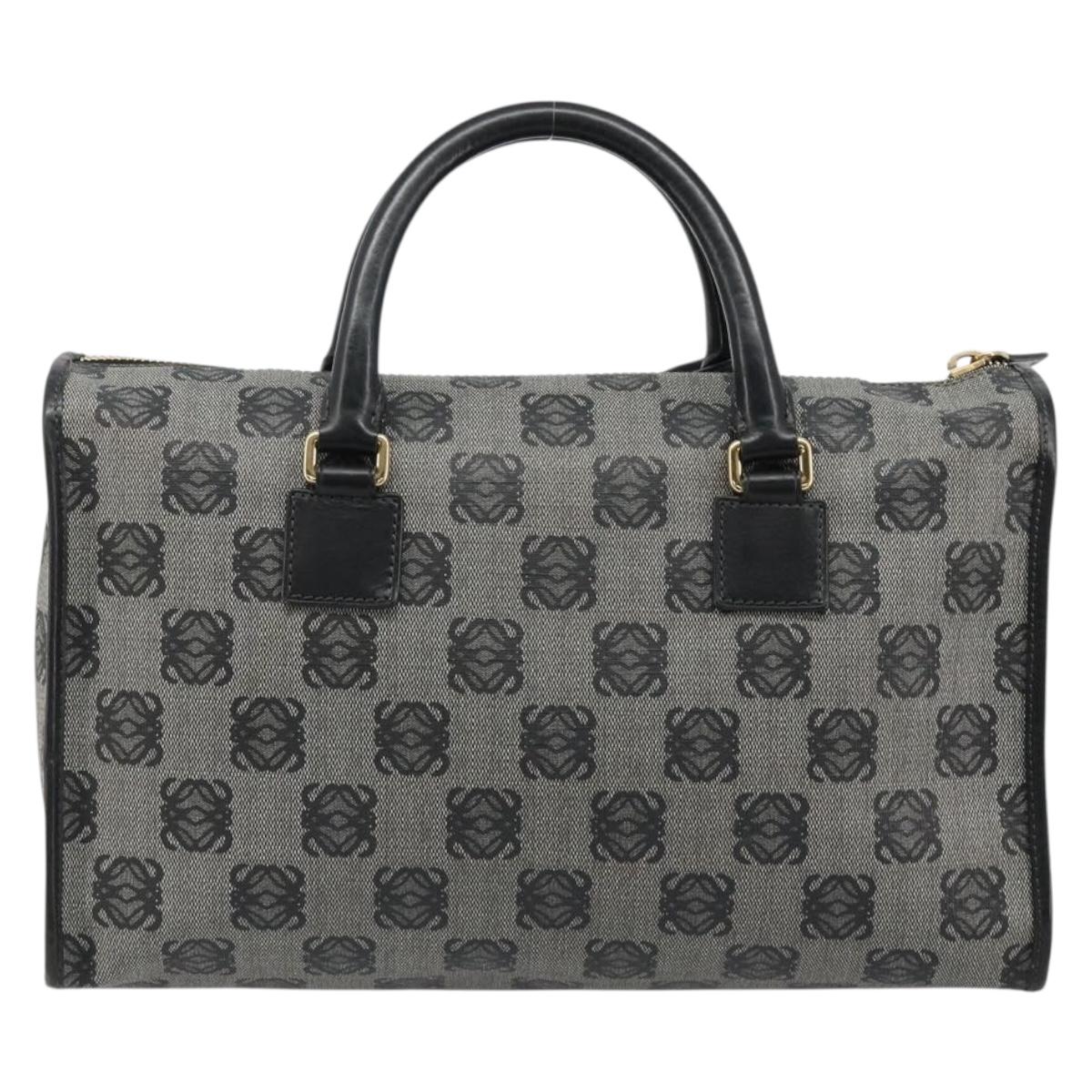LOEWE Anagram Amazona 36 Hand Bag PVC Black Gold Auth 186081A