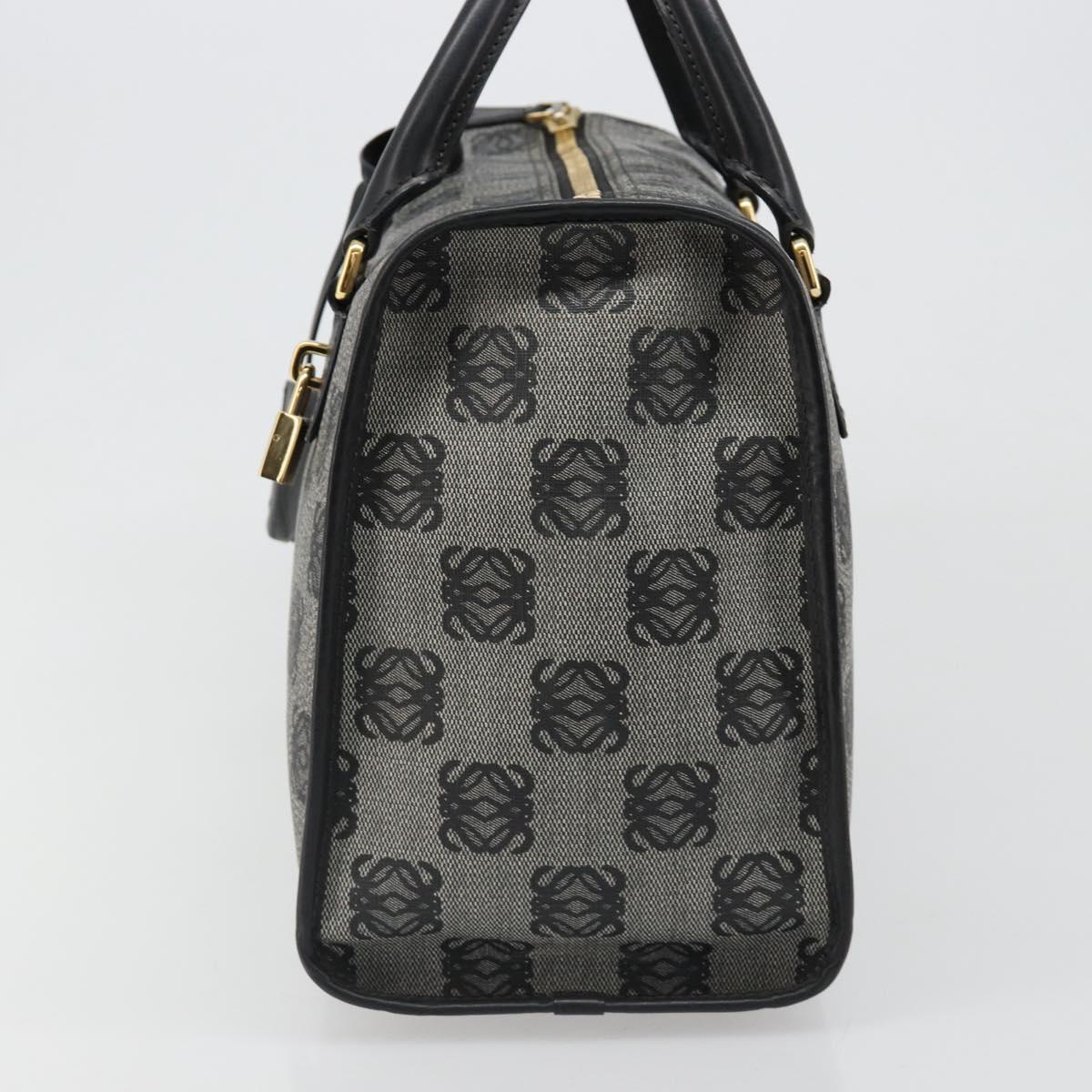 LOEWE Anagram Amazona 36 Hand Bag PVC Black Gold Auth 186081A