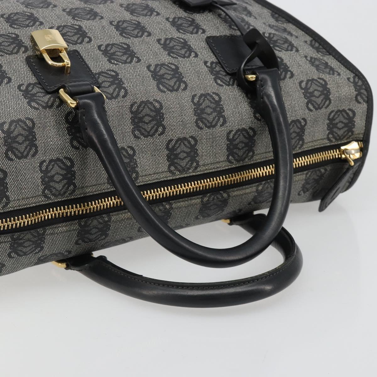 LOEWE Anagram Amazona 36 Hand Bag PVC Black Gold Auth 186081A