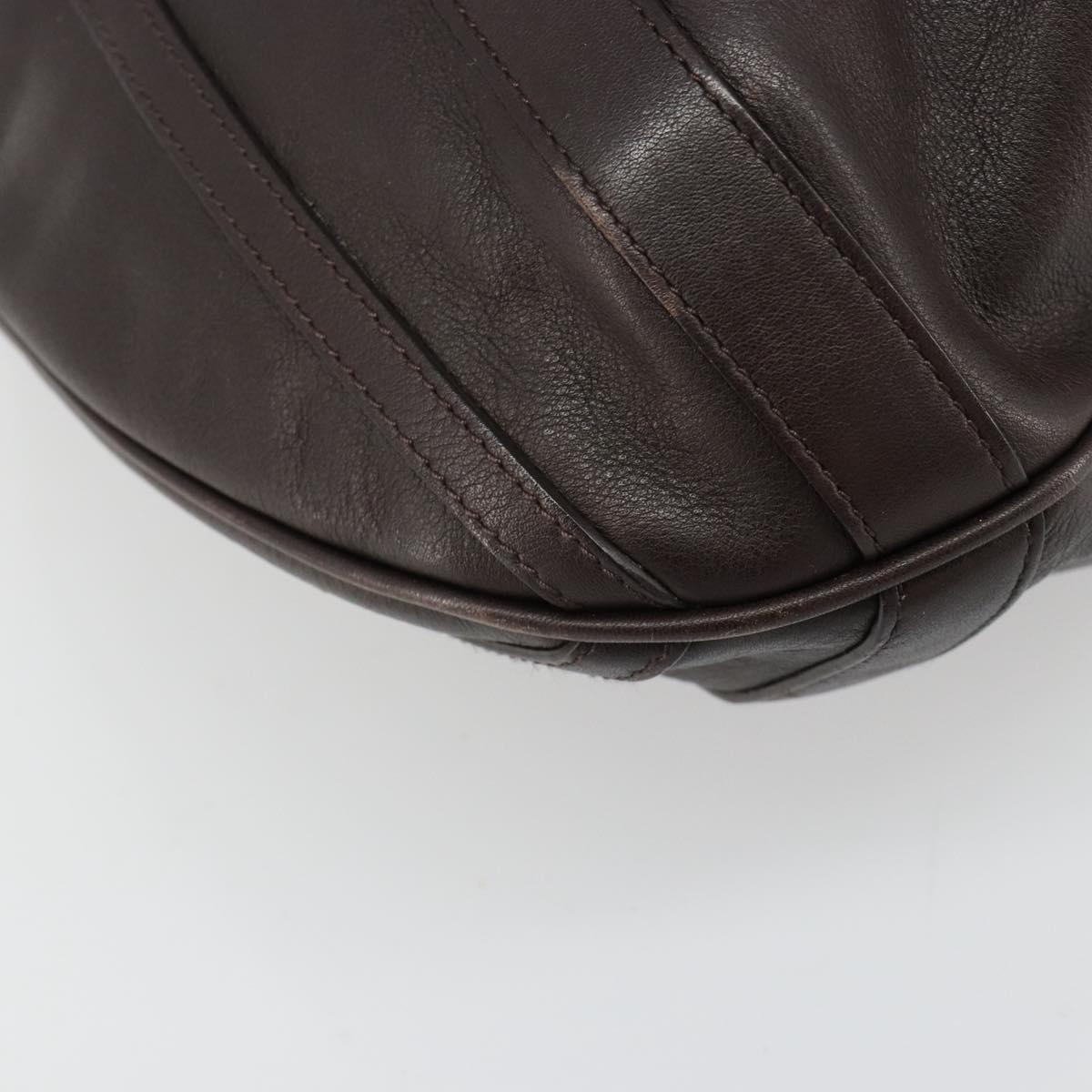 GUCCI Hand Bag Leather 2way Outlet Brown Silver 268641 Auth 186084A