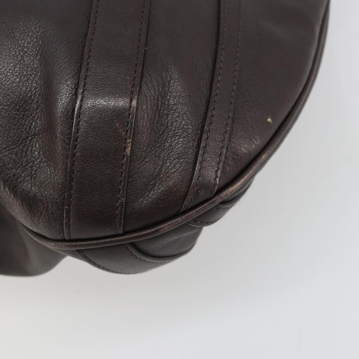 GUCCI Hand Bag Leather 2way Outlet Brown Silver 268641 Auth 186084A
