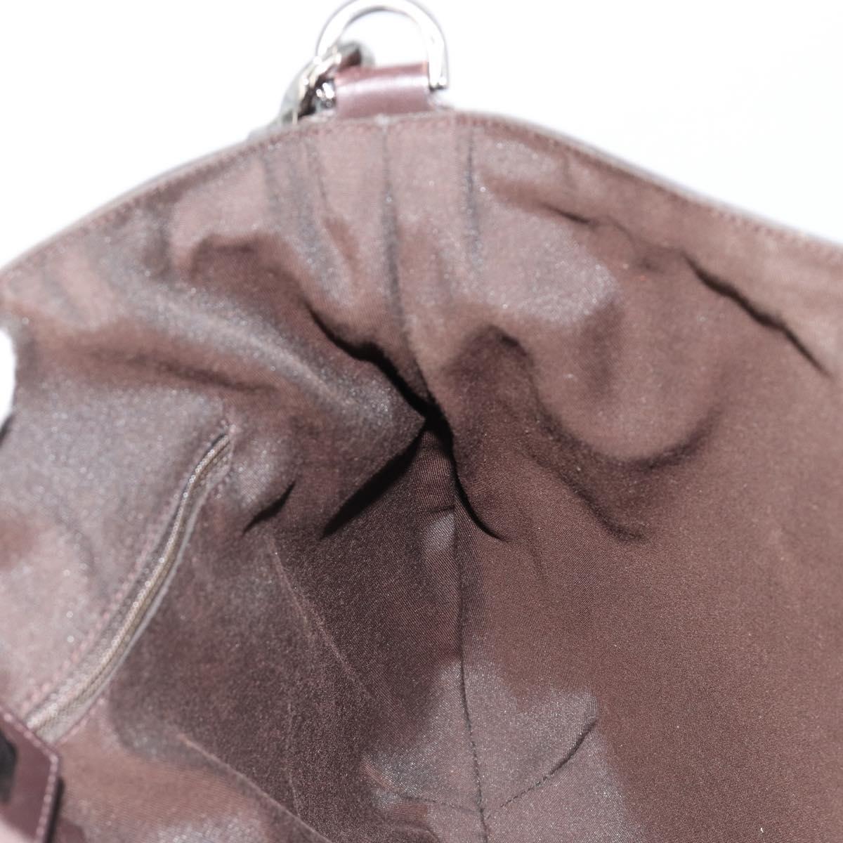 GUCCI Hand Bag Leather 2way Outlet Brown Silver 268641 Auth 186084A