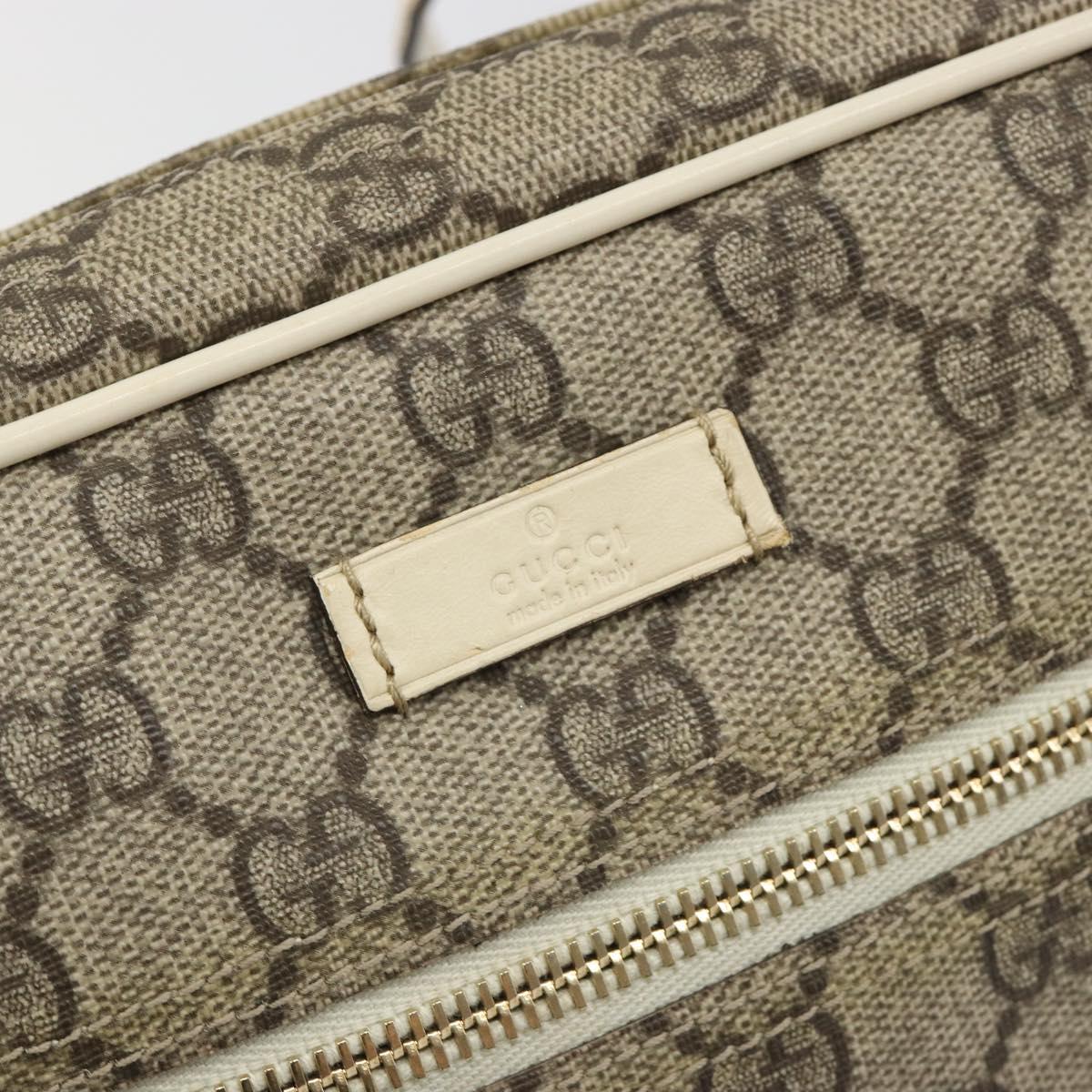 GUCCI GG Supreme Shoulder Bag PVC White Gold 201447 Auth 186085