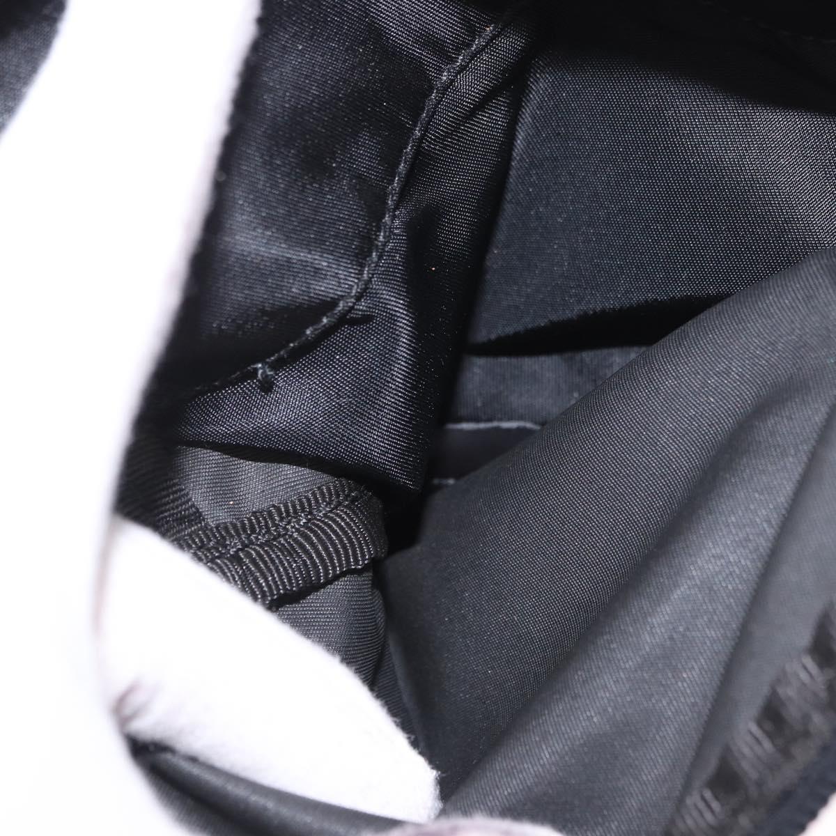 PRADA Shoulder Bag Nylon Black Silver Auth 186088A