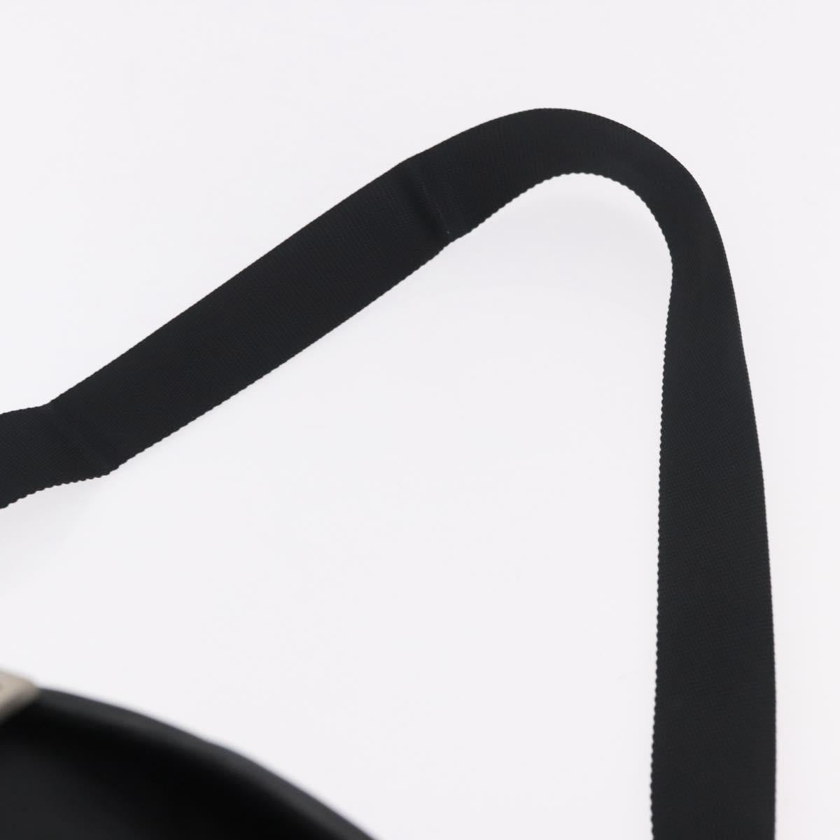 PRADA Shoulder Bag Nylon Black Silver Auth 186088A