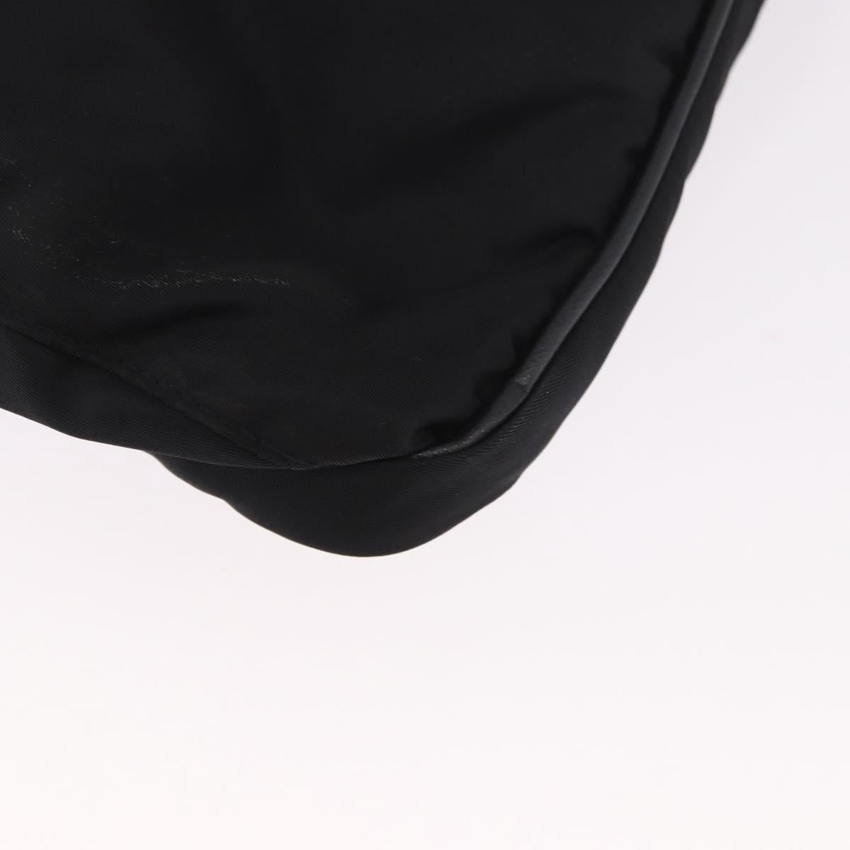 PRADA Shoulder Bag Nylon Black Silver Auth 186089A