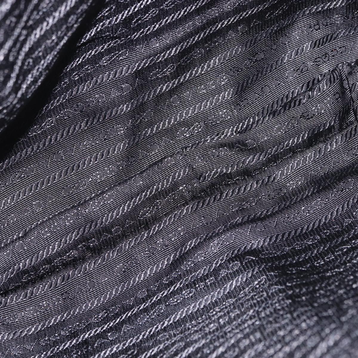 PRADA Shoulder Bag Nylon Black Silver Auth 186089A