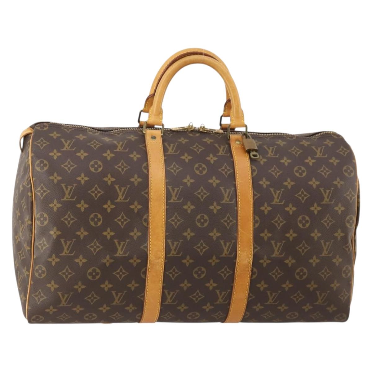 LOUIS VUITTON Monogram Keepall 50 Boston Bag M41426 LV Auth 186091A