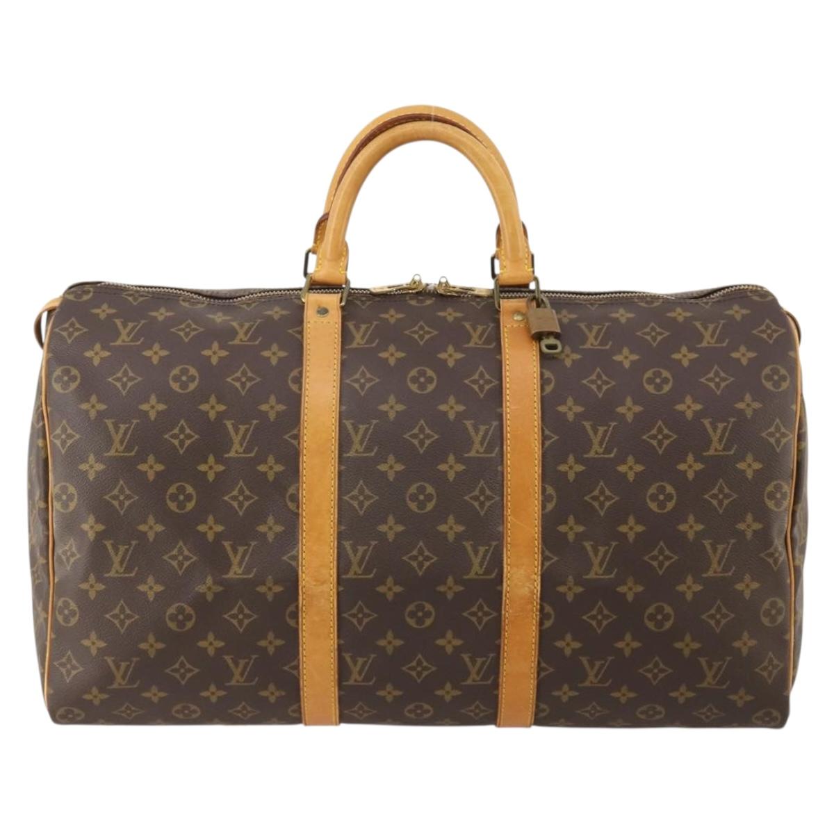 LOUIS VUITTON Monogram Keepall 50 Boston Bag M41426 LV Auth 186091A