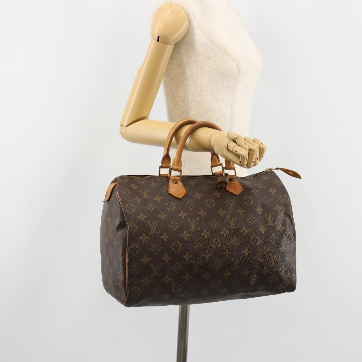 LOUIS VUITTON Monogram Speedy 35 Hand Bag M41524 LV Auth 186099A
