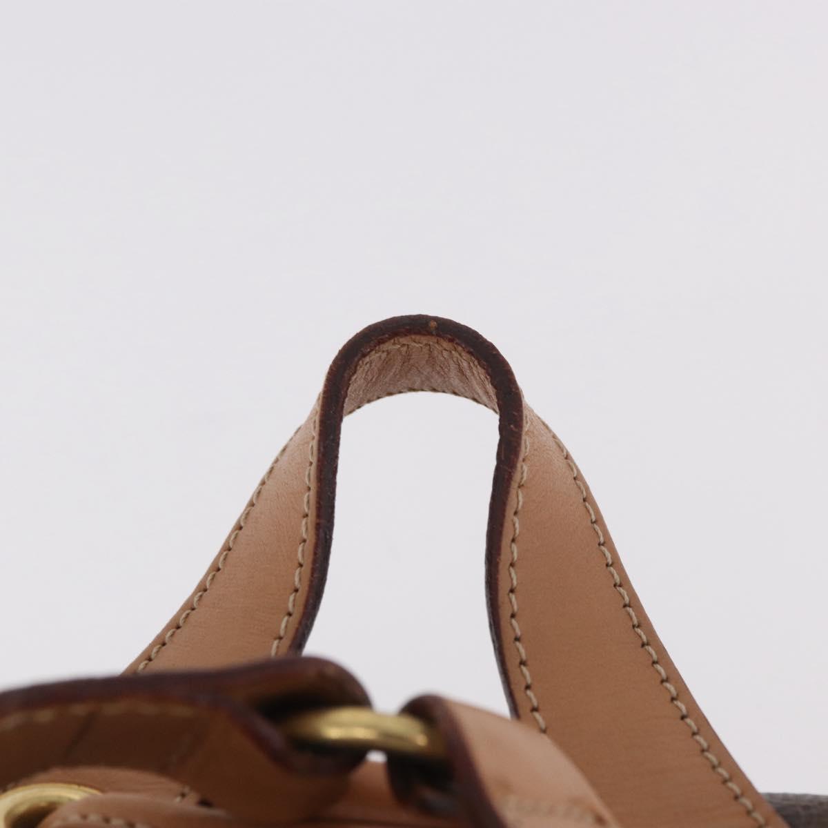CELINE Macadam Canvas Backpack PVC Leather Brown Gold Auth 186101A