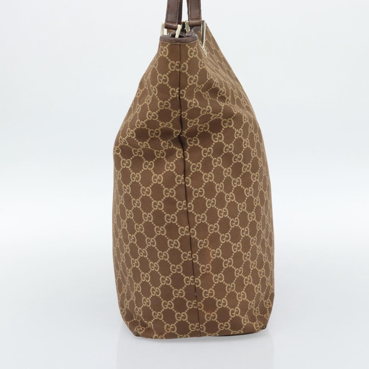 GUCCI GG Canvas Tote Bag Brown Gold 002 1097 Auth 186104
