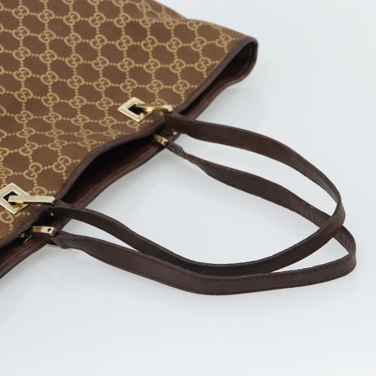 GUCCI GG Canvas Tote Bag Brown Gold 002 1097 Auth 186104