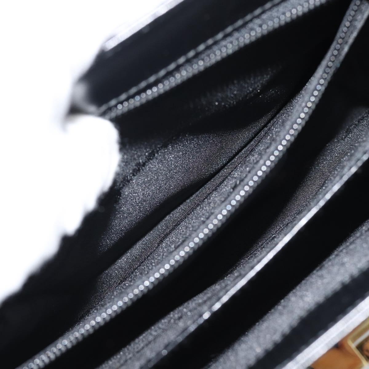 Salvatore Ferragamo Gancini Hand Bag Leather 2way Black Gold Auth 186113V