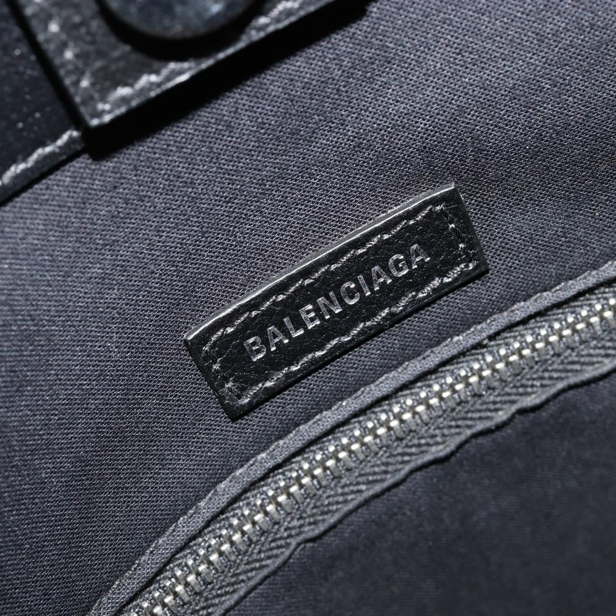 BALENCIAGA Hand Bag Leather 2way Black Silver 597860 Auth 186114A