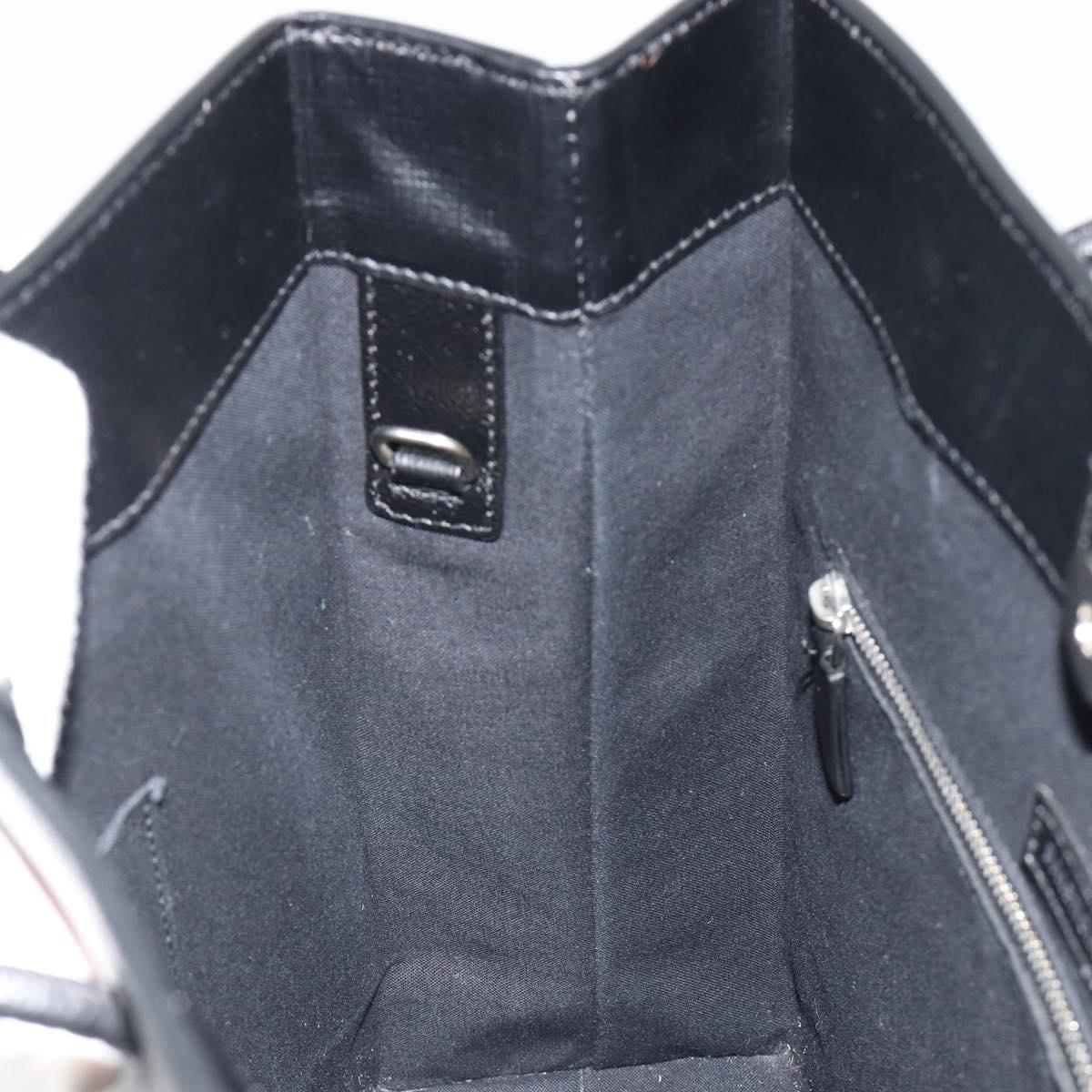 BALENCIAGA Hand Bag Leather 2way Black Silver 597860 Auth 186114A