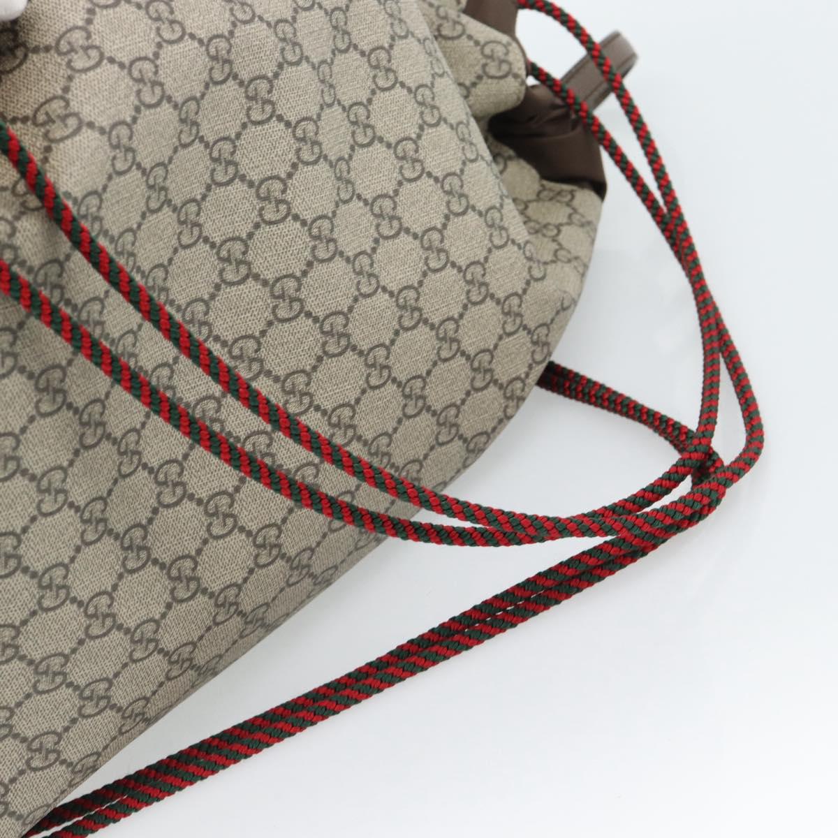 GUCCI GG Supreme Backpack PVC 2way Beige 473872 Auth 186117M