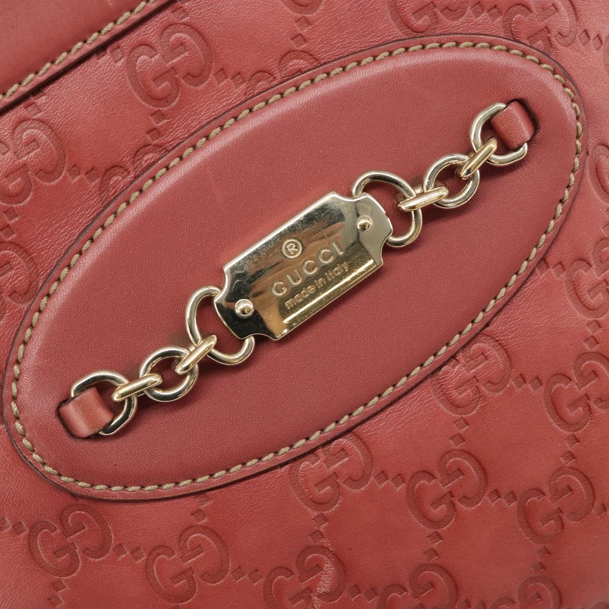 GUCCI GG Canvas Guccissima Tote Bag Leather Pink Gold 145994 Auth 186120A