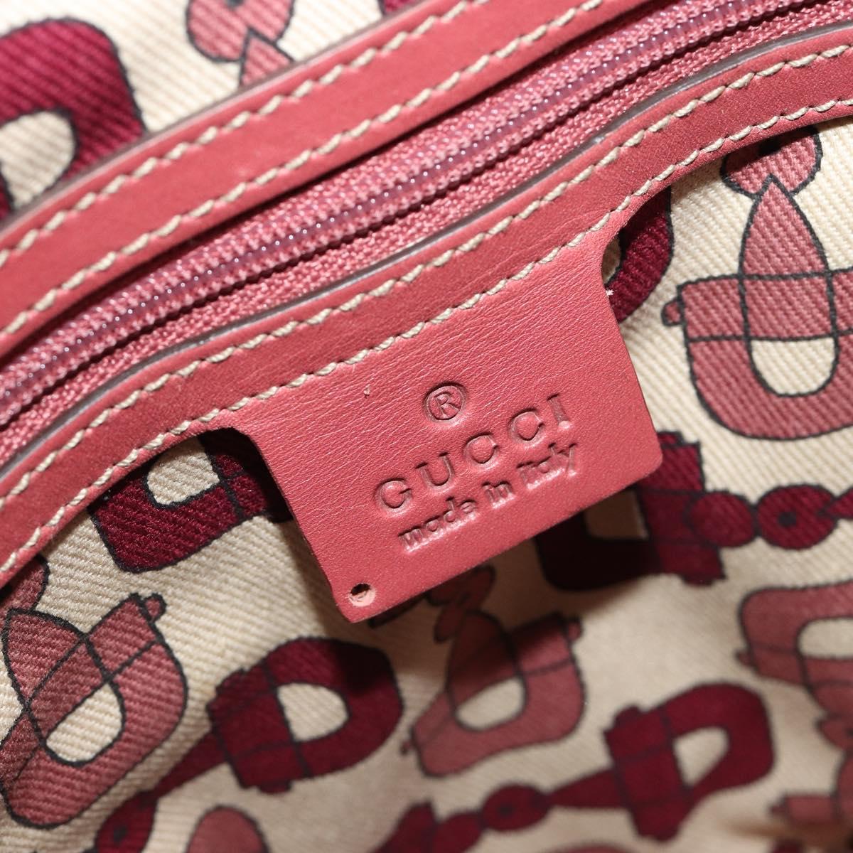 GUCCI GG Canvas Guccissima Tote Bag Leather Pink Gold 145994 Auth 186120A