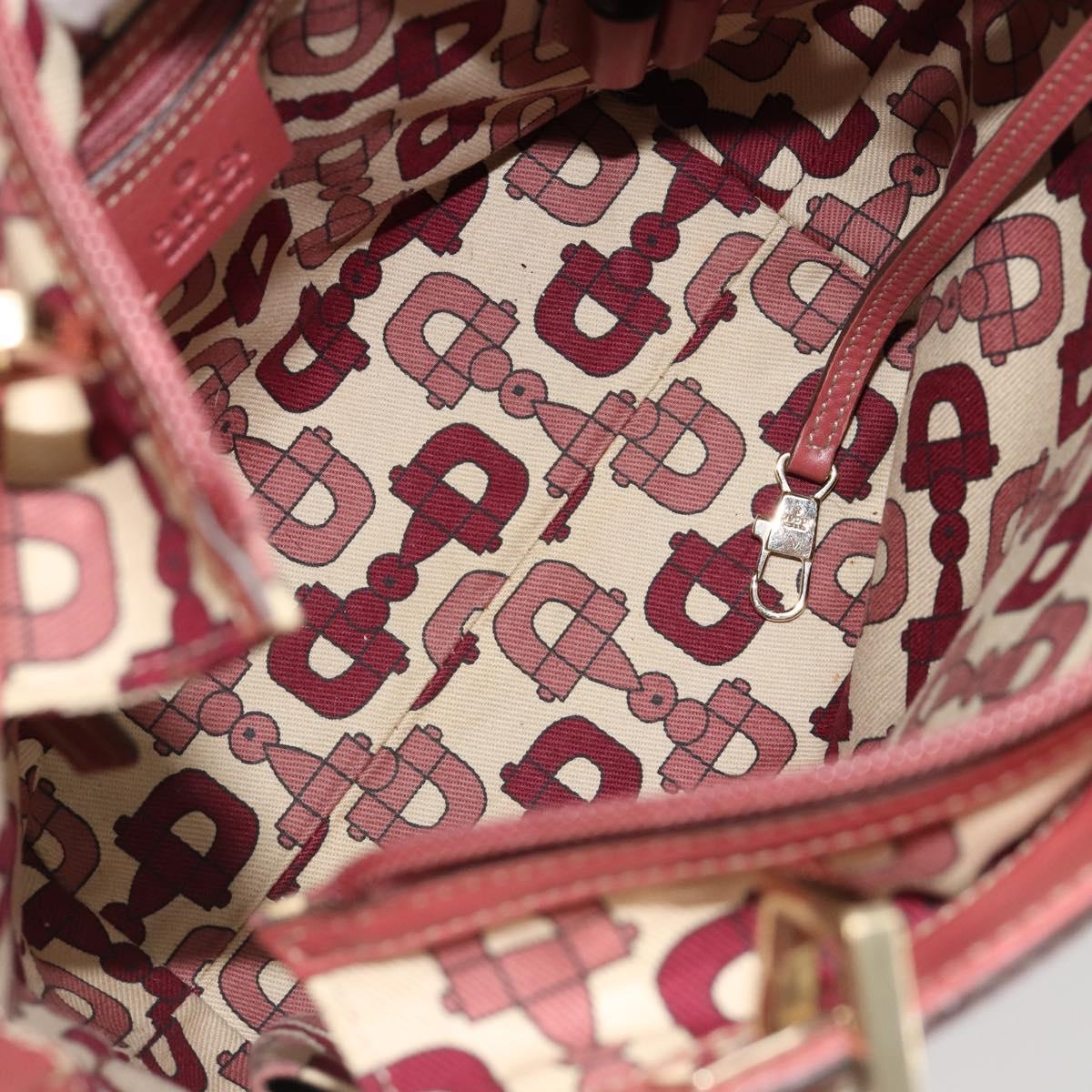 GUCCI GG Canvas Guccissima Tote Bag Leather Pink Gold 145994 Auth 186120A