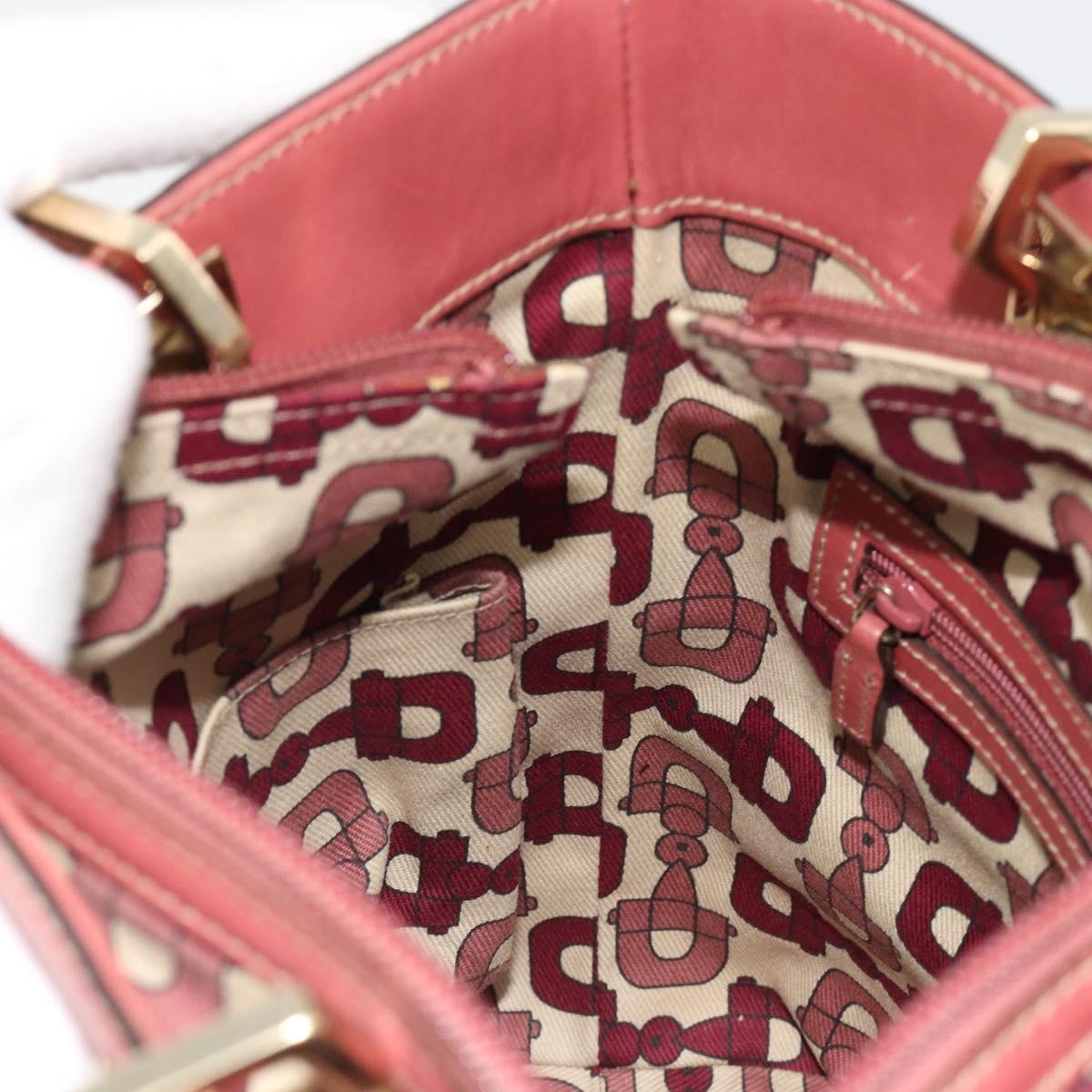 GUCCI GG Canvas Guccissima Tote Bag Leather Pink Gold 145994 Auth 186120A