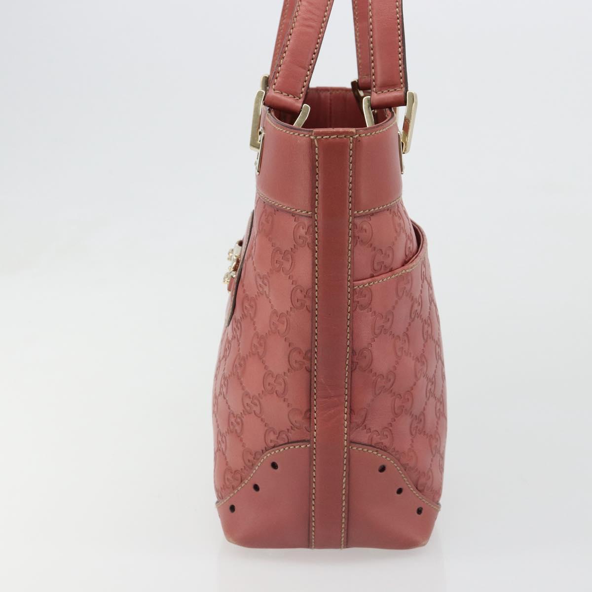 GUCCI GG Canvas Guccissima Tote Bag Leather Pink Gold 145994 Auth 186120A